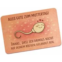speecheese Postkarte Danke Mama dass du nicht Postkarte aus Holz zum Muttertag mit Rücken