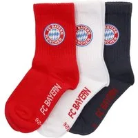 FC Bayern München Socken FC Bayern München, Crew Socken 3er-Set, Kinder, Mehrfarbig