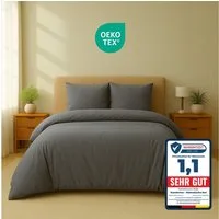 Komfortec Bettwäsche Premium, 135 x 200 bis 220 x 240 cm, 6 verschiedene Größen zur Auswahl, gebürstet 100% Mikrofaser, 3 teilig, Superweiches Bettwäsche-Set, Knitterfrei, Atmungsaktiv