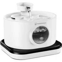 Veddelholzer Trinkbrunnen Premium Katzenbrunnen 2,8 Liter Kabellos mit Bewegungsmelder 2.8 l, 4 Fach Filter extrem leise 5200 mAh Akku