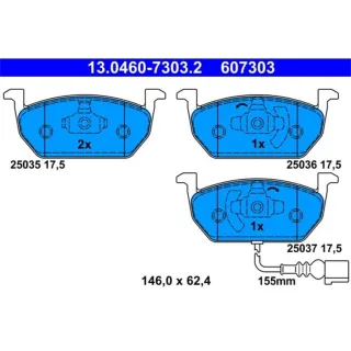 ATE Bremsbel?ge vorne Audi A3 Seat Leon Skoda Octavia VW