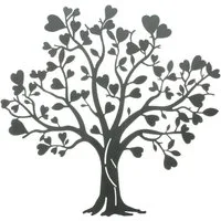 Home-trends24.de Wandbild Metall Bild Baum Wand Deko Schwarz 50 x 48 Deko, Baum, Metallbild