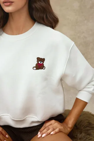 Gesticktes, lässig geschnittenes Baumwoll-Sweatshirt