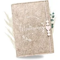 Malino Mutterpass-Hülle Mutterpasshülle Beige, Schutzhülle für Mutterpass, Mutterpass-Hülle