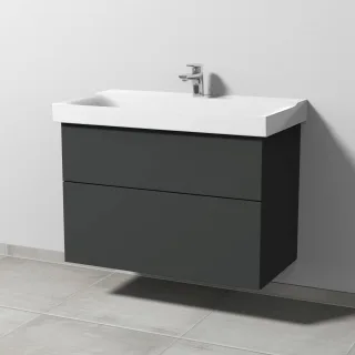 Sanipa 3way Waschtischunterbau zu Geberit Xeno2 Waschtisch mit 2 Auszügen, Graphit-Matt SP6611B