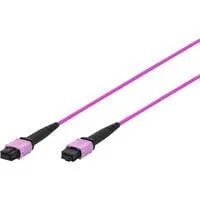 Glasfaser-Patchkabel, MPO Buchse, OM4, Methode A violett, 3 Meter