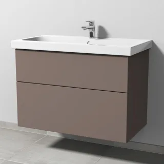 Sanipa 3way Waschtischunterbau zu Geberit iCon Light Waschtisch mit 2 Auszügen, Taupe-Matt SP5751T
