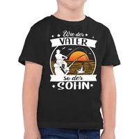 Shirtracer T-Shirt Wie der Vater so der Sohn - Angeln - weiß/orange (1-tlg) Partner-Look Familie Kind