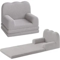 GarveeMore Kindersofa 2-in-1 Schlafsofa Sofabett Klappsofa für Kinder aus Teddystoff