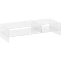 HOMCOM Monitor-Halterung Monitorständer Bildschirmerhöhung mit Staufach für Monitore bis 24", (bis 24 Zoll, Schreibtischaufsatz, 1-tlg., Monitorerhöhung, für Computer, PC, Laptop bis 5kg, Acryl, 50.8 x 19 x 12 cm)
