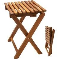 Spetebo Hocker Akazien Klapphocker natur geölt 37 x 29 cm (Anzahl, 1 St., Stück), Platzsparend zusammenklappbar