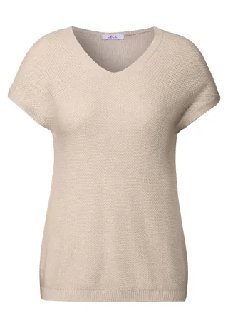 Cecil - Ärmelloser Strukturpullover beige - Gr. - S