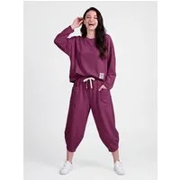 PEKIVESSA Jogginganzug Oversized Jersey-Sweatanzug Set mit 7/8-Hose (2-tlg), weicher Jersey Sweatshirt & Sweatpants 2-tlg.