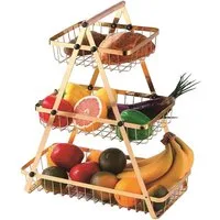 Cheffinger Servierschale Obstkorb Obst-Etagere Brotkorb Obstschale 3 Etagen Metall Cheffinger, Material: Metall