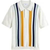 Next Poloshirt Kurzärmeliges Regular Fit Polohemd mit Streifen (1-tlg)