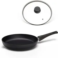 Hoffmann Germany Bratpfanne STONIQ PFAS-frei Ø 20 cm Aluguss Pfanne Induktion – Made in Germany, Aluguss (Set, 2-tlg., 1x Bratpfanne Ø 20 cm + 1x Deckel), abnehmbarer Griff, backofenfest 300°C, spülmaschinengeeignet, 0,8 l