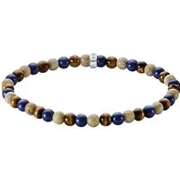 THOMAS SABO Armband Bead Armband, mit Lapislazuli-Imitat, Tigerauge, Jaspis