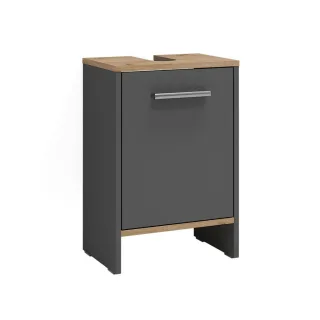 Vicco Waschbeckenunterschrank, Anthrazit, Honigeiche, Holzwerkstoff, Rechteckig, 38.2x57x26.3 cm, Badezimmer, Badezimmerschränke, Waschbeckenunterschränke