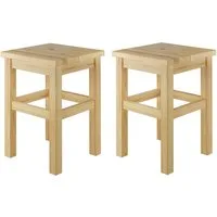 ERST-HOLZ Arbeitshocker Holzhocker Sitzhocker ohne Lehne in Kiefer Natur oder Weiß