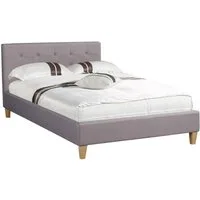 CARO-Möbel Polsterbett ADELE, Jugendbett mit Kopfteil 120 cm mit Lattenrost, Stoffbezug grau