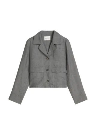 Marc OPolo Casual - Leinenjacke relaxed Slate Grey Melange - Gr. - 38