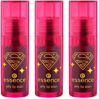 Essence Lipgloss Superman jelly lip stain, 3-tlg., Langanhaltend und natürlich, Gelee-Textur mit nicht klebrigem Finish.