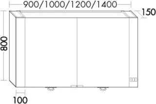 Burgbad Spiegelschrank RL40 Light RL40 VC 800x900x150 Anthrazitgrau Matt, SPQV090F4952 SPQV090F4952