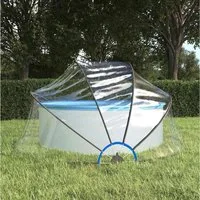 furnicato Poolüberdachung Pool-Kuppel Zelt 315 x 158 cm Transparent, (1 tlg), Wetterfeste Poolabdeckung mit Klappmechanismus und Erdspießen