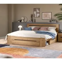 Home affaire Stauraumbett REHAT, in 144 oder 184 cm Breite, 3 Schubkästen, 2 offene Fächer (1-tlg., TOPSELLER!, für Matratzen 140x200 cm, viel Stauraum, ohne Lattenrost), Bett, Kastenbett, Bettgestell, Schlafzimmer, Schlafen