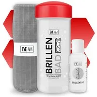 EyeAm Brillenbad Set inkl. 50ml Konzentrat & Mikrofasertuch, Reinigungskonzentrat (im Set mit 50ml Spezialreiniger & Mikrofasertuch 40x40 cm)