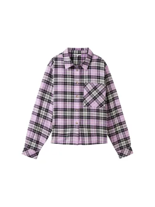 Denim Tom Tailor - Hemd mit Karomuster heather purple check - Gr. - M