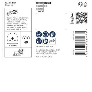 Bosch EXPERT ACZ 85 RD4 Grout Segment Blade, 85 mm, 10-Stück - 2608902058