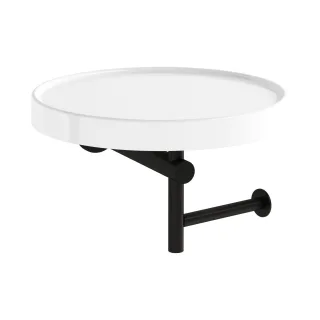 VitrA ArchiPlan Papierrollenhalter mit Keramikablage Wandmontage rund d: 30 Weiß Hochglanz,A44007 A44007