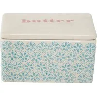Bloomingville Butterdose Bloomingville Patrizia Butterdose Blue Steingut, Steingut, (Packung)