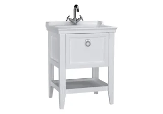 VitrA Valarte Set 65 cm Möbelwaschtisch + Waschtischunterschrank 1 Vollauszug Weiß Matt,62177 62177