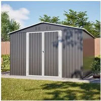 Rolipo Gerätehaus Großes Metall Gerätehaus 300x252x191cm, Metallfundament (ohne Boden), BxT: 300x300 cm, (Set), Witterungsbeständiges Gartenhaus für Rasenmäher,Fahrräder & Mülltonnen