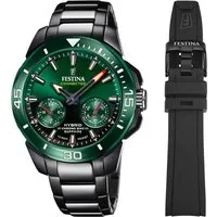 Festina Chronograph Chrono Bike Connected - Special Edition F20646/1, (Set, 3-tlg., Uhr mit Wechselband und Werkzeug), Armbanduhr, Quarzuhr, Herrenuhr, Stoppfunktion, Saphirglas