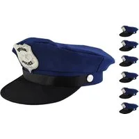 Das Kostümland Kostüm 6er Set Kinder Police Polizei Mütze, Blau