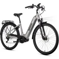 SAXXX E-Bike Trekkingrad QSW 28 Zoll City-Pedelec mit tiefem Einstieg, 10 Gang SHIMANO Deore Schaltwerk, Kettenschaltung, Mittelmotor, 540 Wh, (mit entnehmbarem Akku, mit Akku-Schlüssel, mit Gepäckträger), 80 Nm Antrieb, Hydraulikbremsen, bis ca. 100
