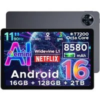 DOOGEE U11 Android Tablet 11 Zoll, 8580mAh, 4GB+128GB/2TB, Gemini AI, 90Hz Tablet (11", 4 GB, Android 16, Android 15,13MP+5MP,Octa-Core Tablets PC 2.4G/5G WLAN /Face ID)