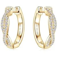 ROUGEMONT Paar Creolen Moissanit Damen Creolen Ohrringe Gold 925 sterling Silber 1,7 cm, Echtschmuck mit Echtheitszertifikat