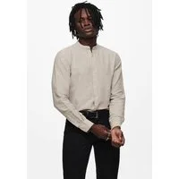 ONLY & SONS Langarmhemd ONSCAIDEN LS SOLID LINEN MAO SHIRT NOOS Baumwolle mit Leinen, slim fit
