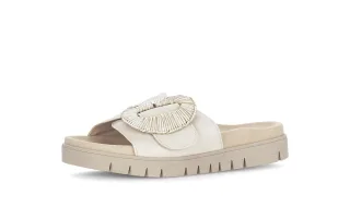 pius gabor - Pantoletten Glattleder beige beige - Gr. - 39