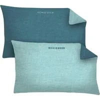 Schiesser Kissenhüllen Doubleface aus weicher Baumwolle mit edlem Melangeeffekt in Wendeoptik, (2 Stück), Made in Green