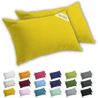 Lavea Kissenbezug 2er Set Kissenhülle Jersey, 100% Baumwolle, Kissenbezüge, (2 Stück), allergikerfreundlich - sicherer YKK-Reißverschluss - waschbar 60°C