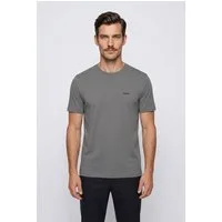 BOSS GREEN Rundhalsshirt Tee Regular Fit Stretch Jersey Cotton, Logo on Chest, Rundhals