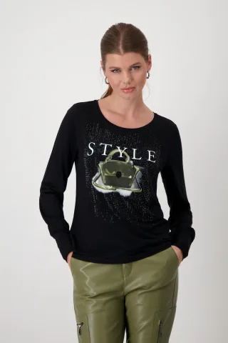 monari - Shirt mit Taschen Print schwarz - Gr. - 40