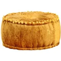 vidaXL Polsterhocker Pouf Rund Samt 40x20 cm Senfgelb (1 St)