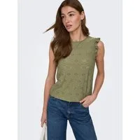 ONLY Shirttop ONLSMILLA S/L FRILL TOP JRS Materialmix, regular fit, Rundhals