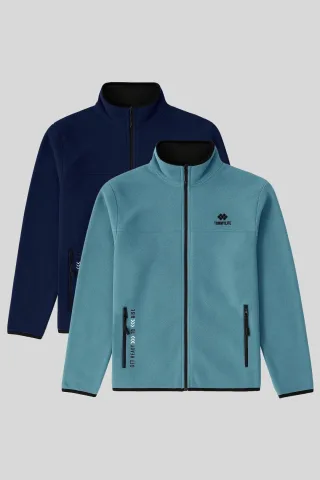 Herren Plüsch Sweatshirt mit Reißverschluss vorne